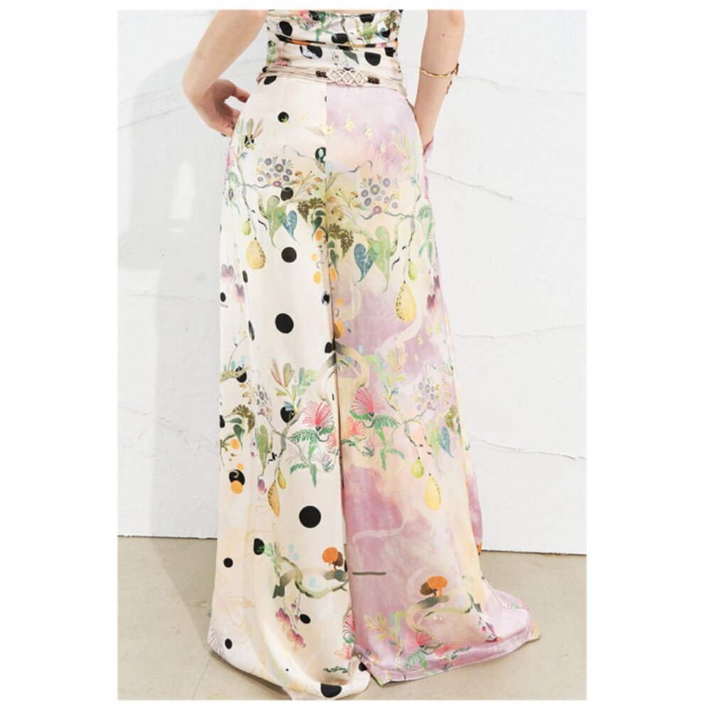 [NEW] Pink Silky Wide-leg Pants - Picture 2 of 6